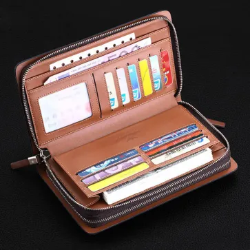 ZIPPER BROWN BUSINESS HAND BAG